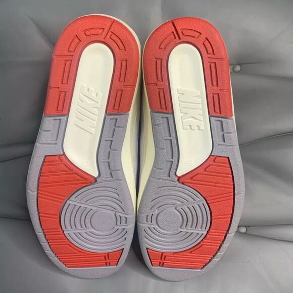 NEW Nike Air Jordan 2 Retro Fire Red Sail White Leather Shoe Youth 6.5 Womens 8 - Picture 6 of 7